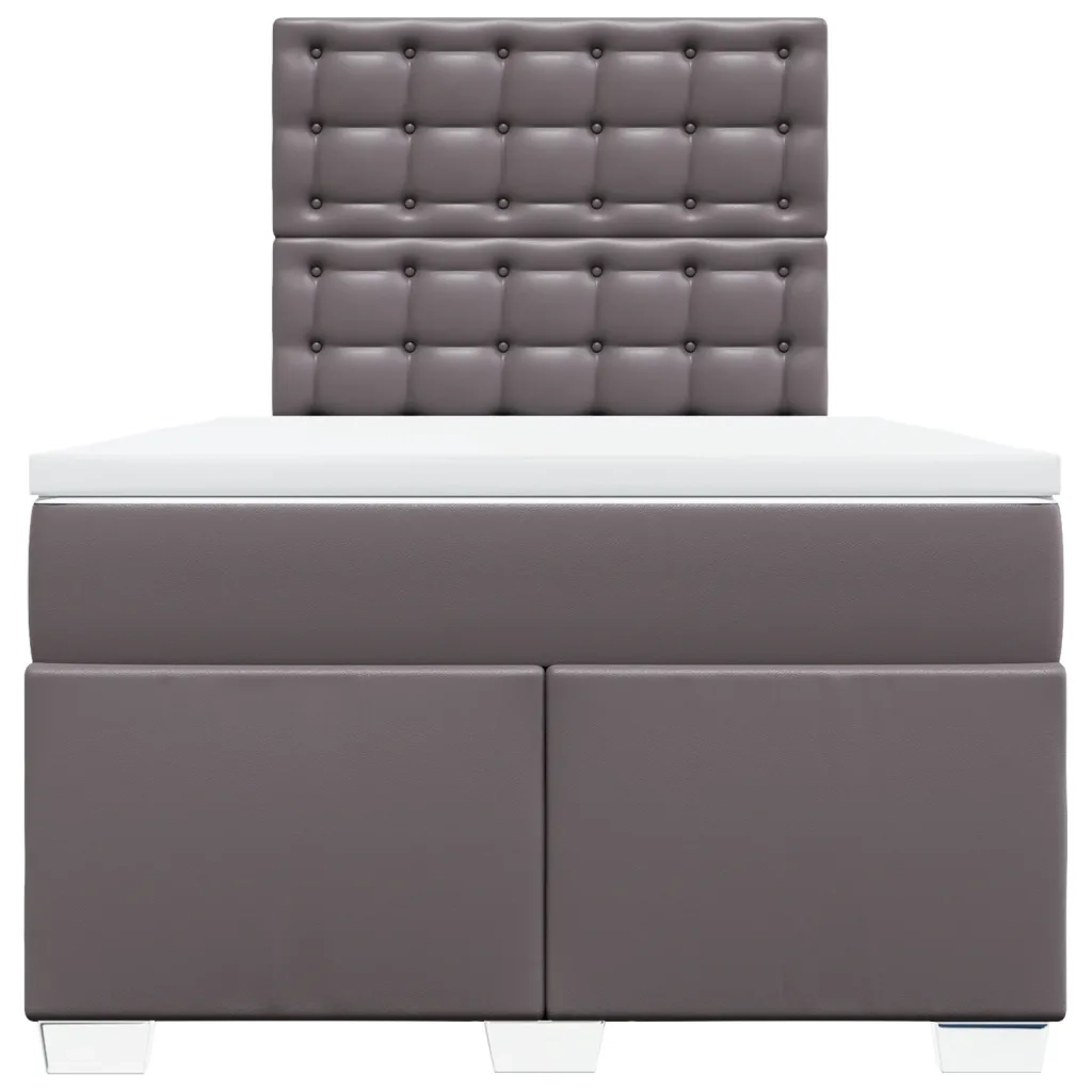 Giroletto a Molle con Materasso Grigio 120x190 cm in Similpelle