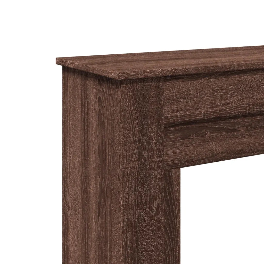 Cornice per Camino-Rivestimento per Camino Rovere Marrone 90x30x90 cm in Truciolato