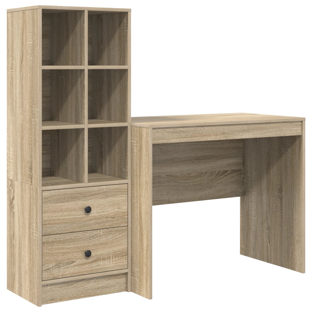 Scrivania con archiviazione Rovere Sonoma Legno ingegnerizzato
