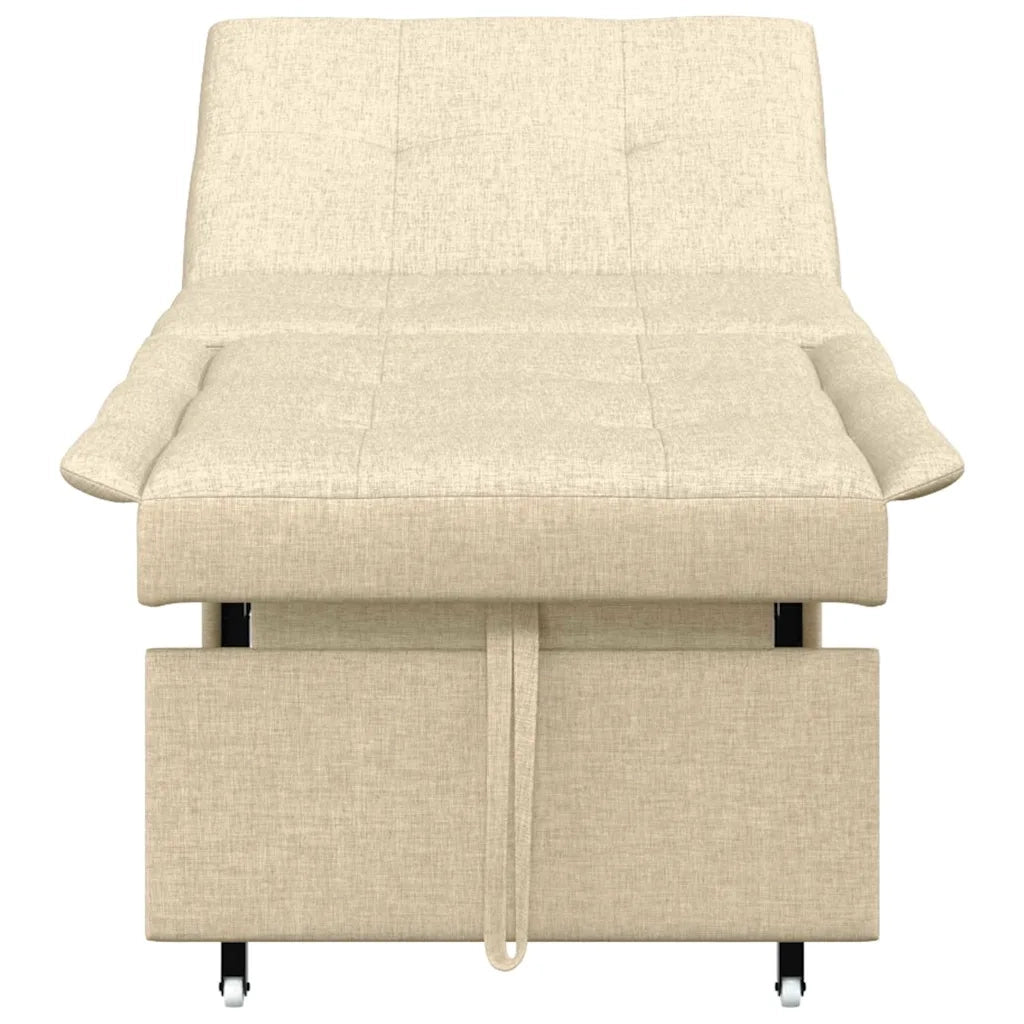 Divano Letto Estraibile-Sofa Letto-Daybed Crema 194 x 50 x 82 cm Legno compensato