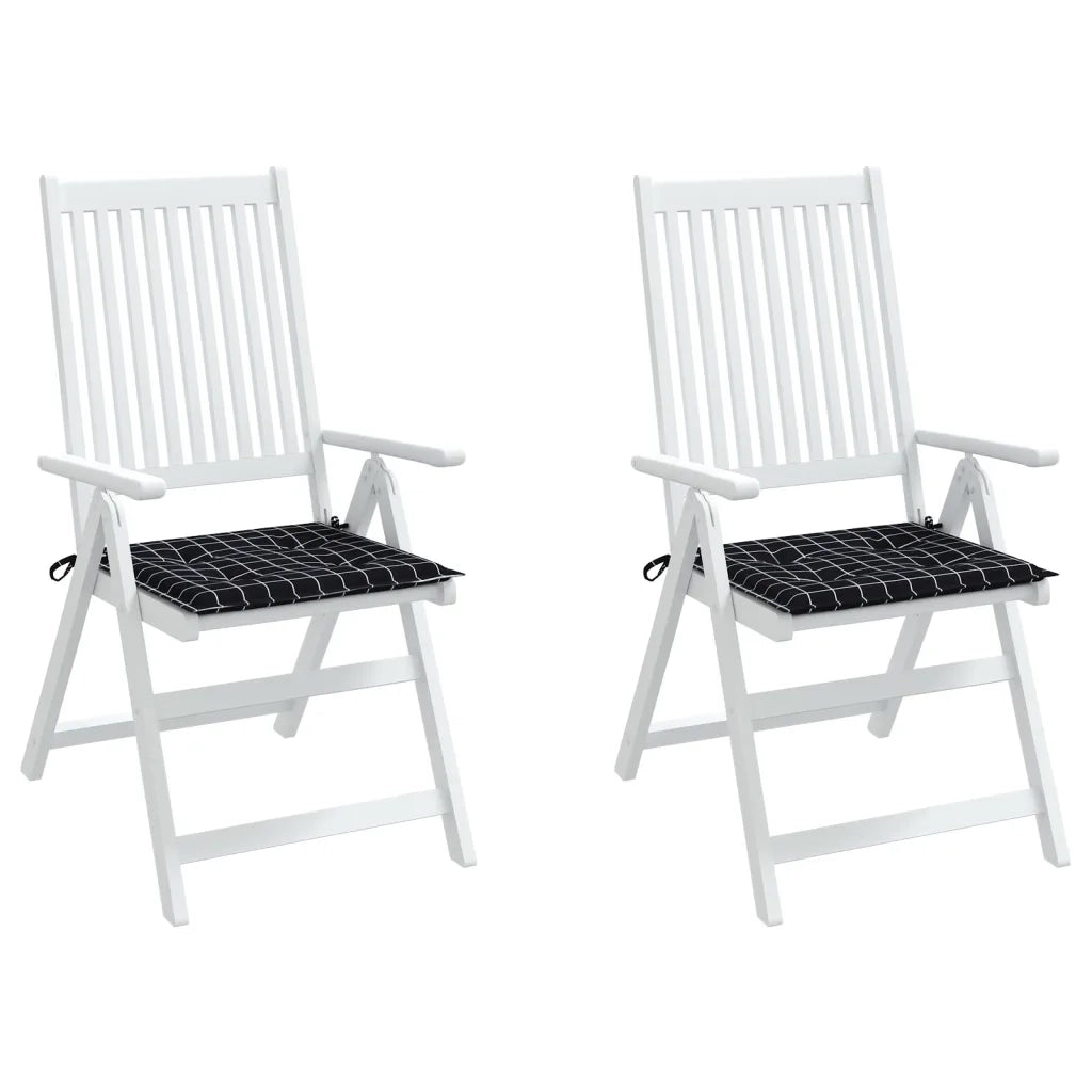 Cuscini per Sedia 42 pz Motivo a Quadri Nero 50x50x4 cm Tessuto 361080