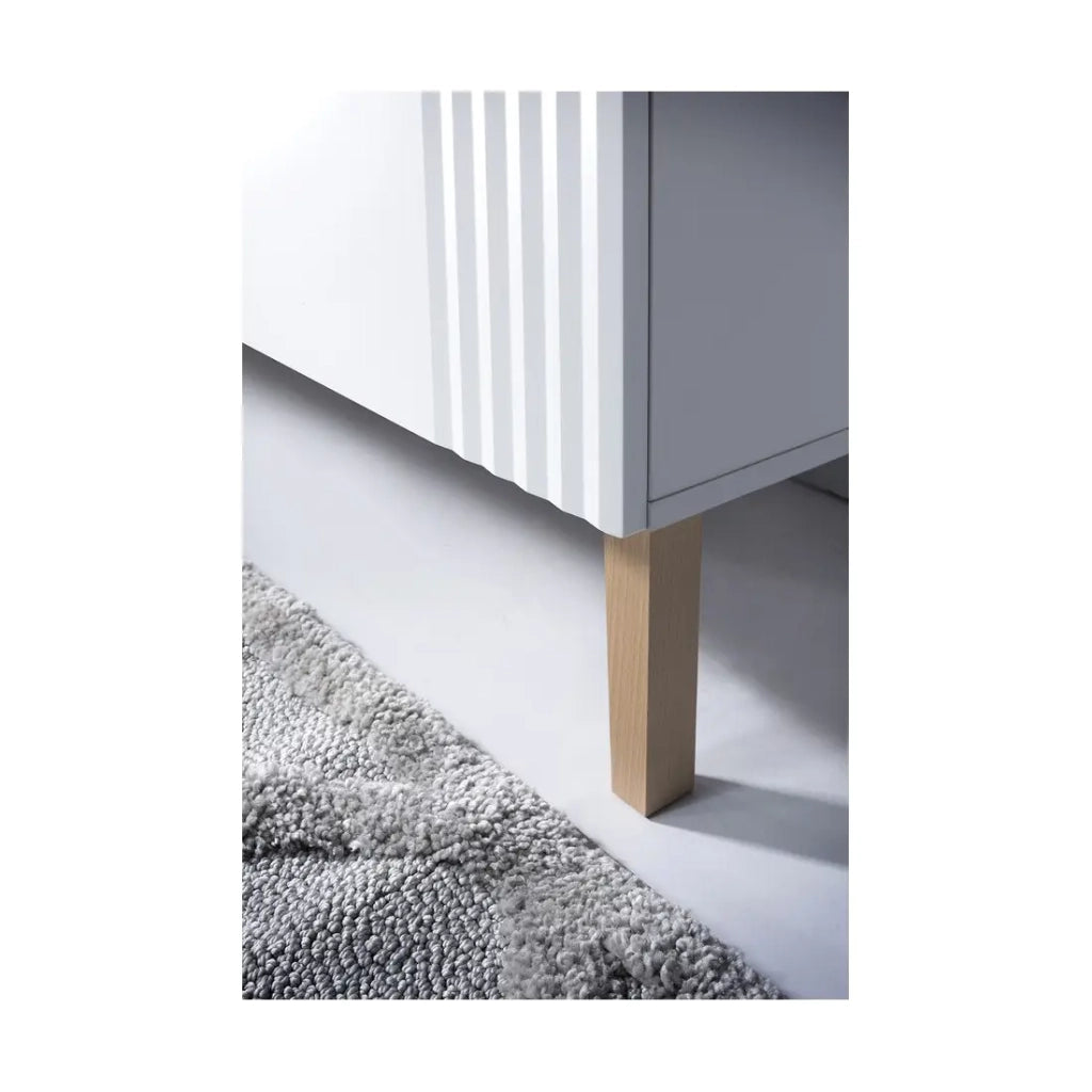 Set da bagno FIDJI: mobile sottolavabo 80cm + lavabo da incasso bianco + sifone + piedi