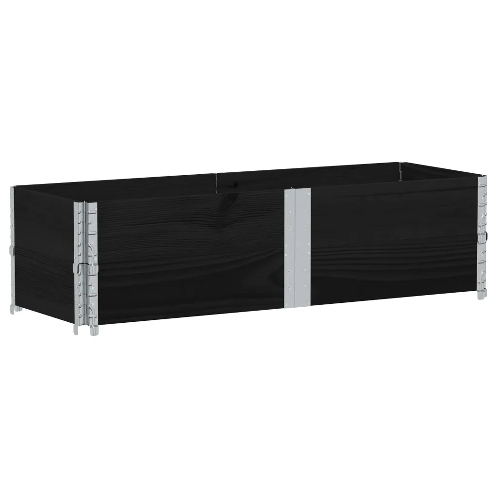 vidaXL Paretali per Pallet 2 pz Neri 150x50cm Legno Massello di Pino