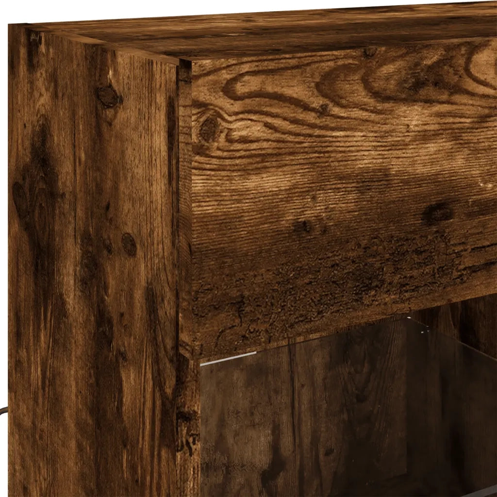 Mobile TV a Parete con Luci LED Rovere Fumo 78,5x30x60,5 cm 837103