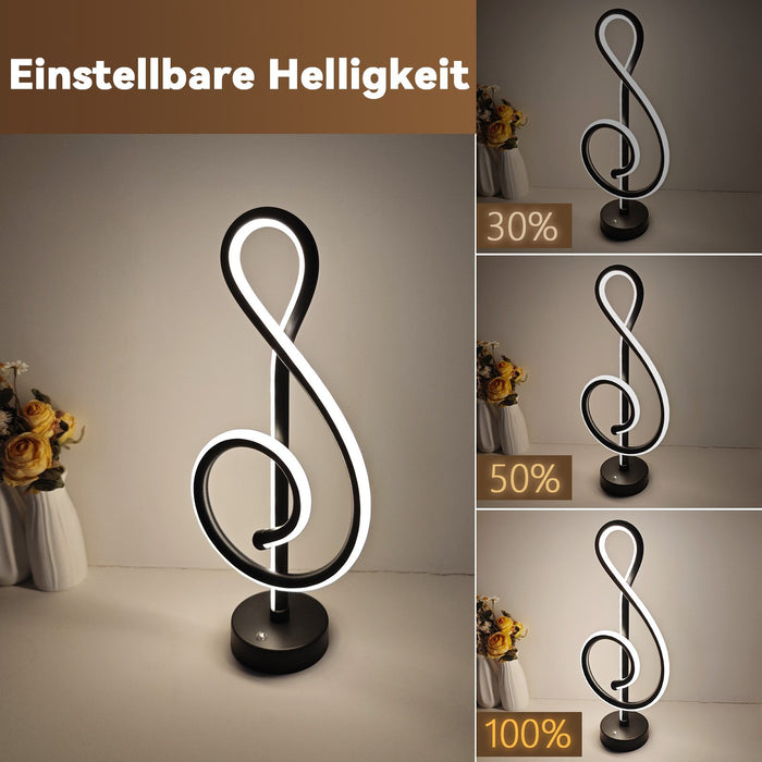 ZMH Lampada da tavolo LED wireless nera batteria touch dimmerabile per soggiorno