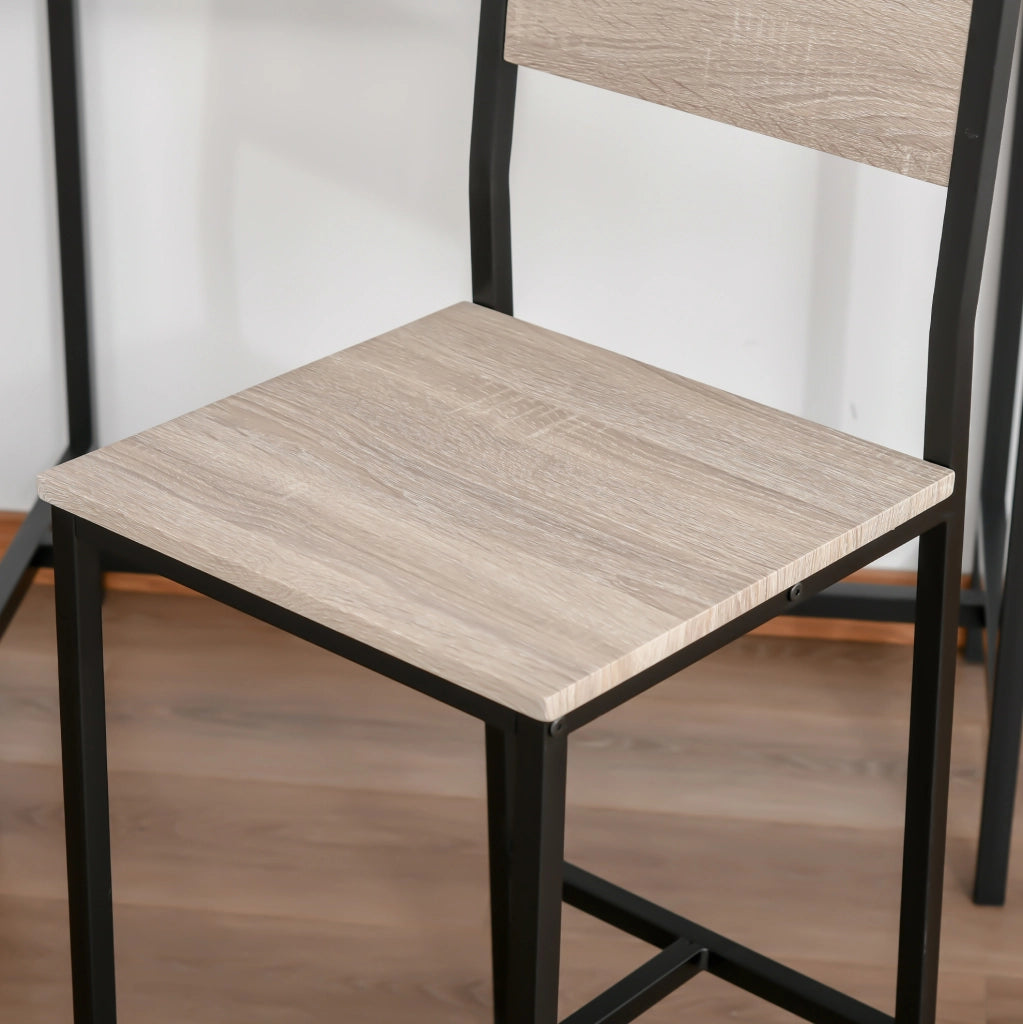 Set tavolo bar con 2 sgabelli in MDF naturale