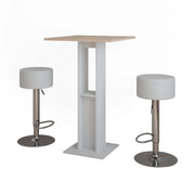 Vicco tavolo bar con sgabelli Bianco/Sonoma 65 x 65 cm con 2 sgabelli da bar