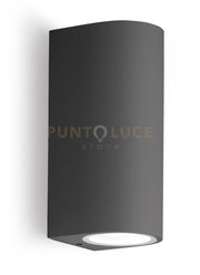 GES904- APPLIQUE GRIGIO ANTRACITE 2 LUCI ATTACCO GU10 IP44 6,8X16CM