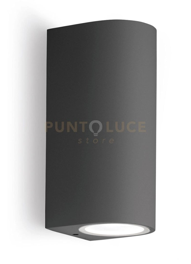 GES904- APPLIQUE GRIGIO ANTRACITE 2 LUCI ATTACCO GU10 IP44 6,8X16CM