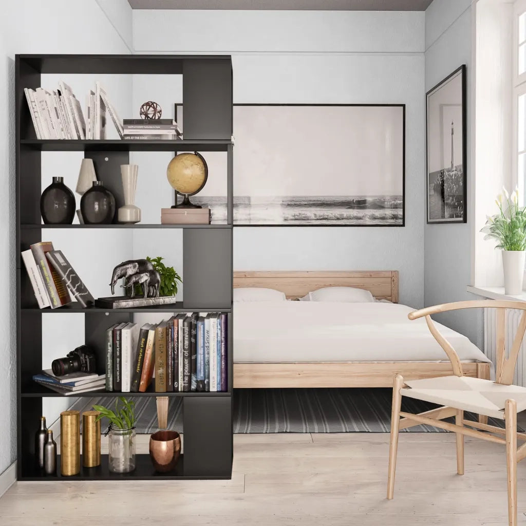 Libreria/Divisorio Nero 80x24x159 cm in Legno Ingegnerizzato 800100