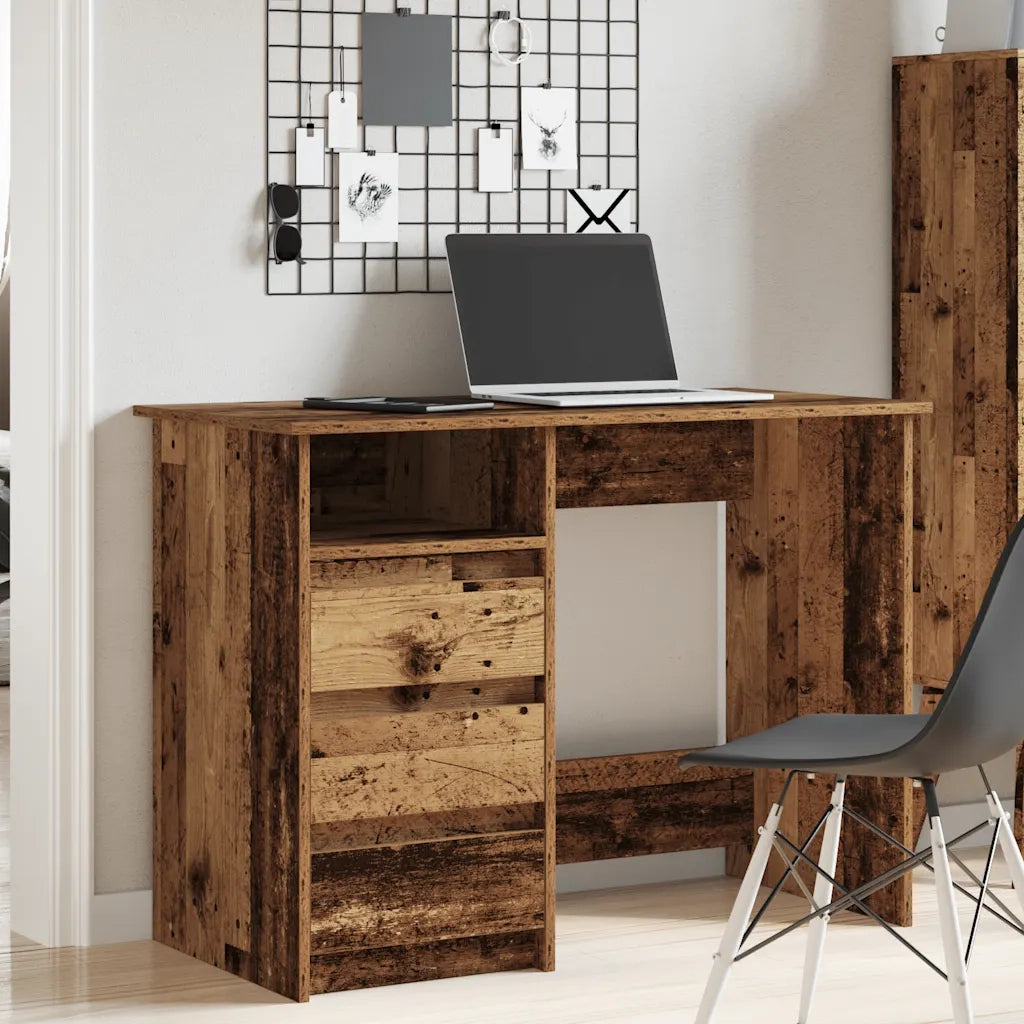 Scrivania Legno Antico 102x50x75 cm in Legno Multistrato