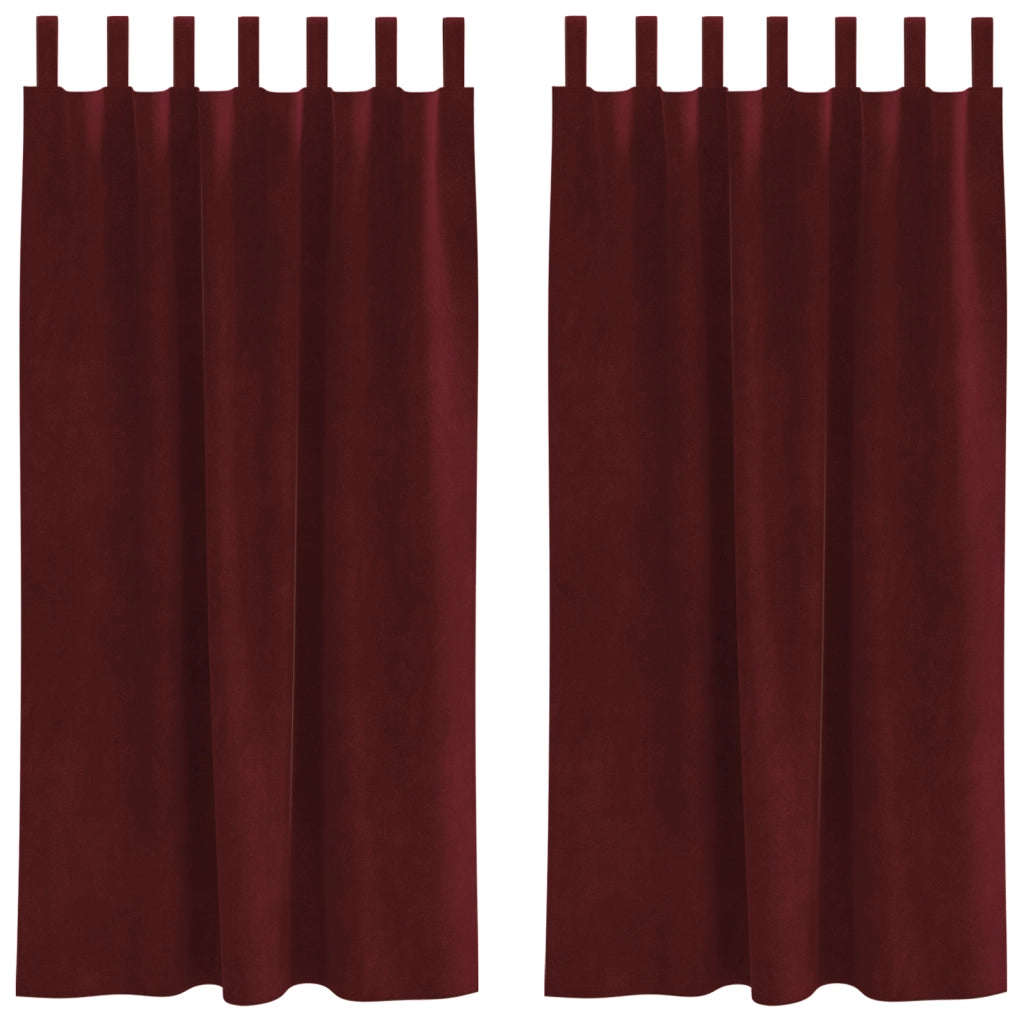 Tende oscuranti  con anelli 2 pezzi Vino Rosso Velluto