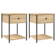 Set di 2 Comodini | Armadio da Notte | Mobiletto da notte Rovere Sonoma 44x45x58 cm in Legno Multistrato