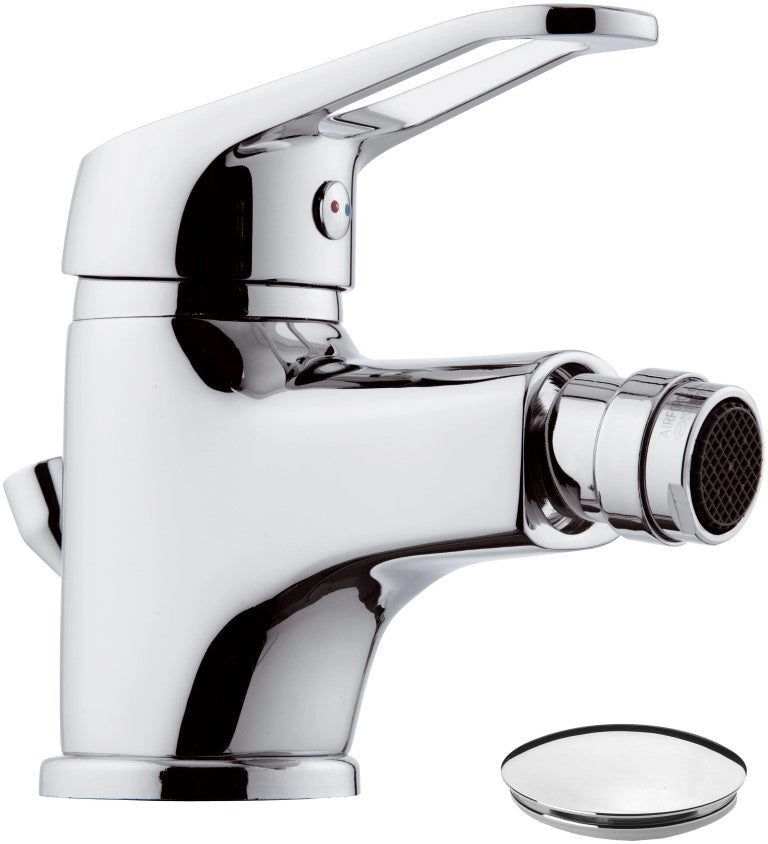 Rubinetto bidet con aeratore direzionabile e scarico in plastica - serie remix