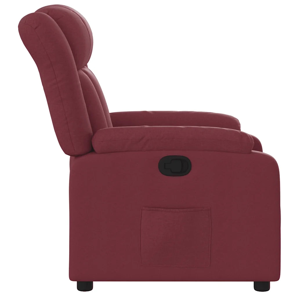 Poltrona | Sedia Relax Reclinabile in Tessuto Rosso Vino