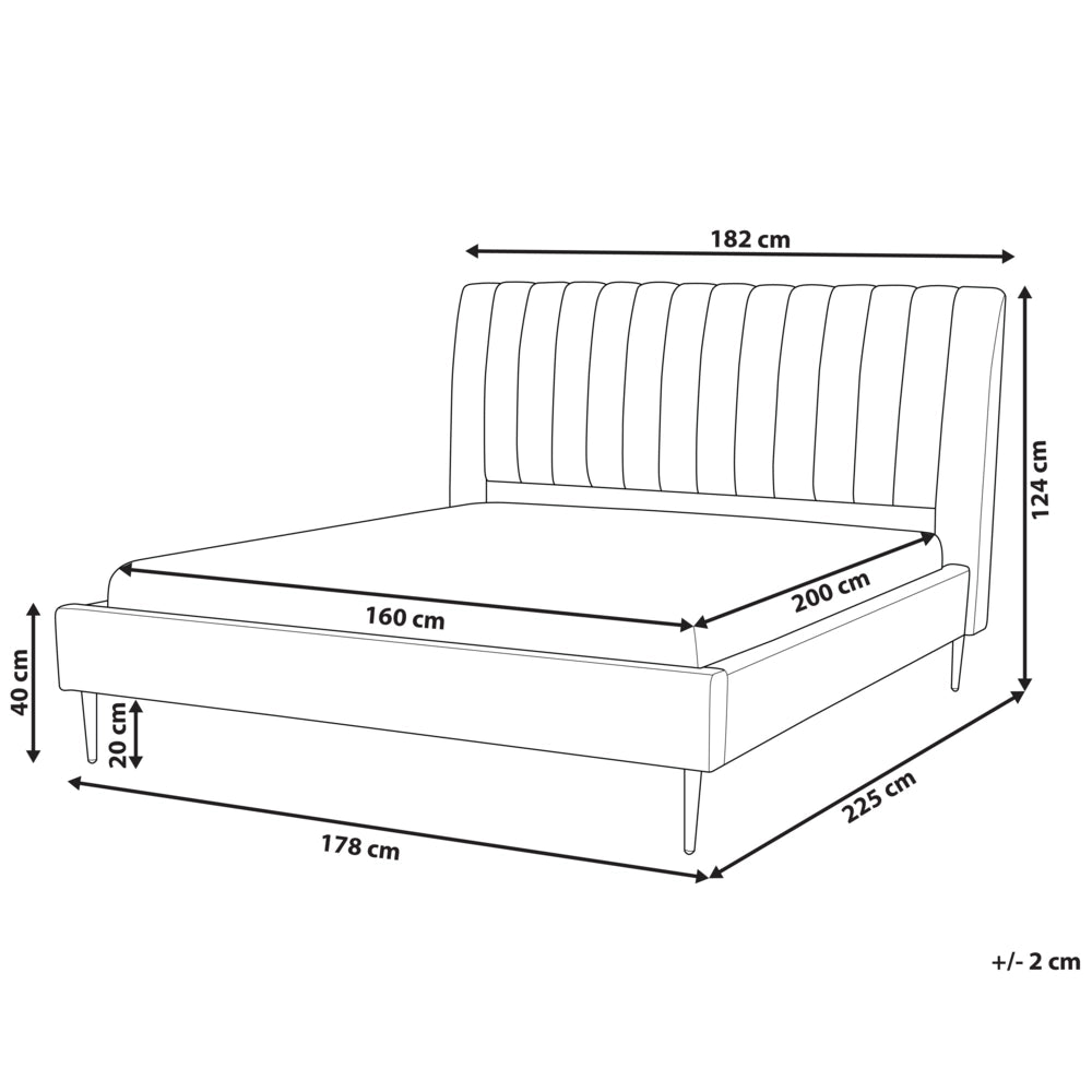 Letto imbottito velluto beige sabbia e oro rete a doghe testiera alta 160 x 200 cm testata alta design retrò