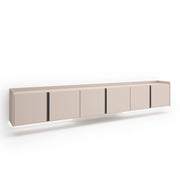 Mobile TV Soggiorno, 309x50x35 cm, Per TV fino a 80", Sospeso, da appendere, LED, Beige
