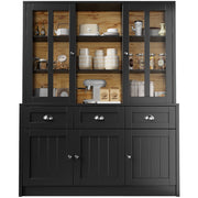 Credenza alta 140 x 38,5 x 175 cm in MDF e acrilico nero
