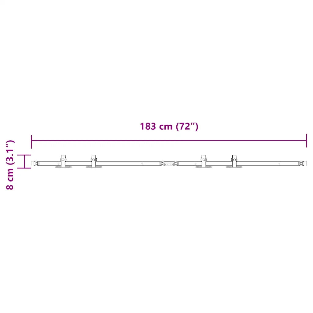 Kit Anta Scorrevole per Armadio 183 cm in Acciaio al Carbonio 4009675