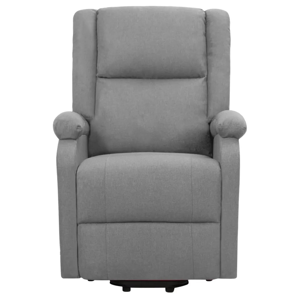 Poltrona Alzapersona Massaggi Reclinabile Grigio Chiaro Tessuto cod mxl 31661