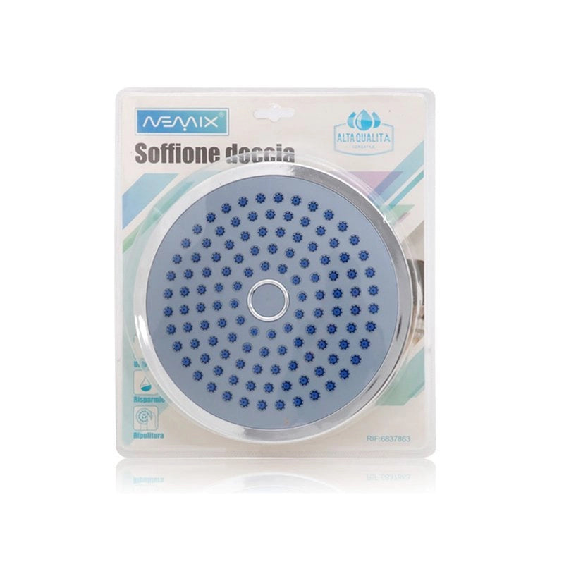 Soffione doccia a pioggia rotondo, 190 mm, alta pressione, attacco universale
