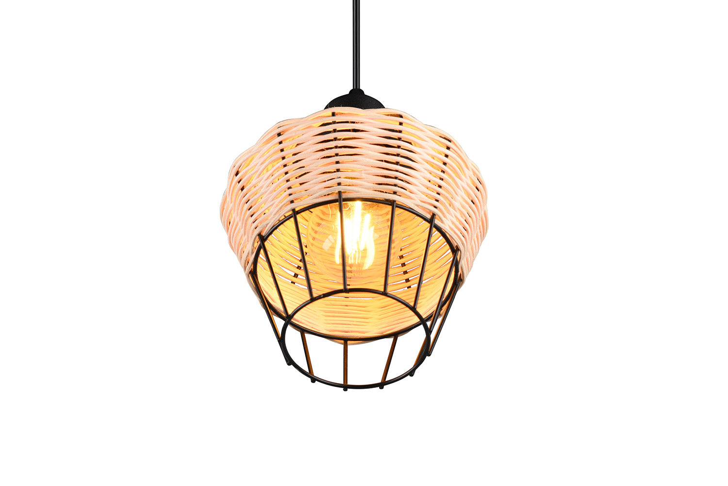 Lampada a Sospensione da Interno Attacco E27 in Tessuto Naturale