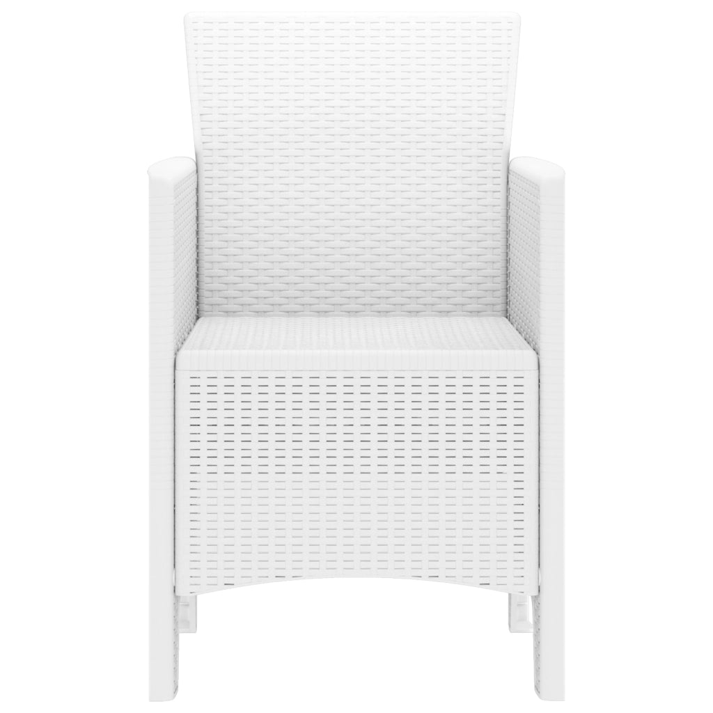 Sedie da giardino 4 pcs Bianche Polyrattan
