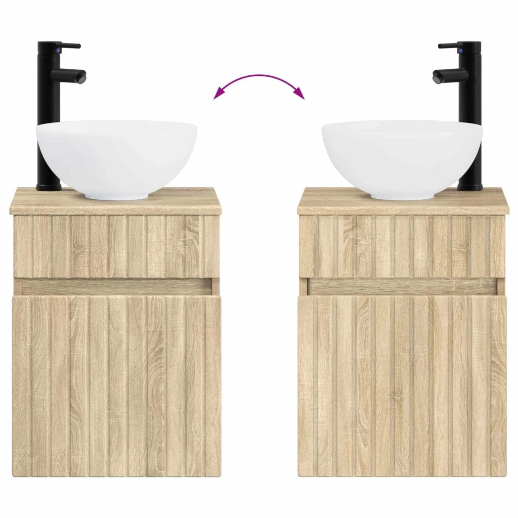 Set di mobili per il bagno 2 pz Rovere Sonoma 3406135