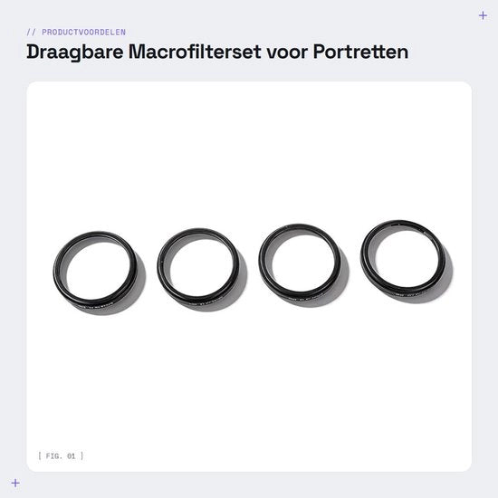 Set di Macrofilter Portatile - Ottimo per Fotografie di Clos-up - Incluso Tasca di Riposo - Ottica in Vetro - Effetto Close-up per Fotografie di Profilo