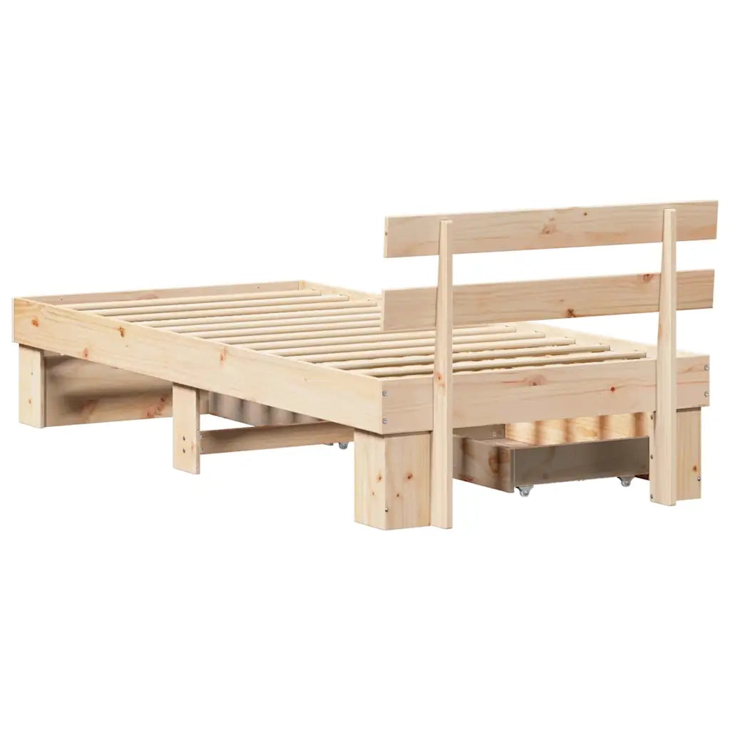 Struttura del letto Naturale 75 x 190 cm Pino massello 872551