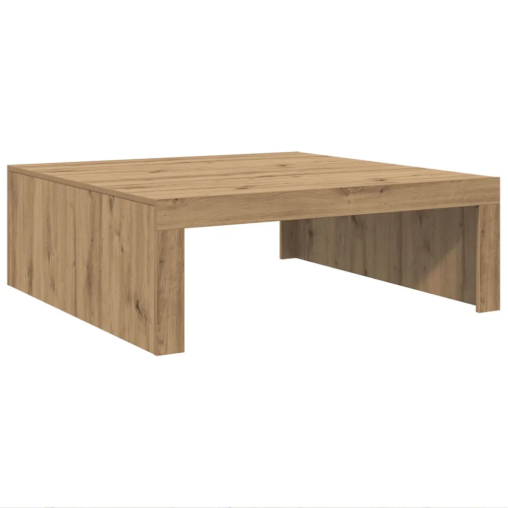 Tavolino salotto | Tavolino da caff¨¨ | Tavolino da Soggiorno Rovere Artigianale 100x100x35 cm in Truciolato
