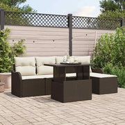 Set Divano da Giardino con cuscino 6 pcs Marrone Polyrattan 3357181