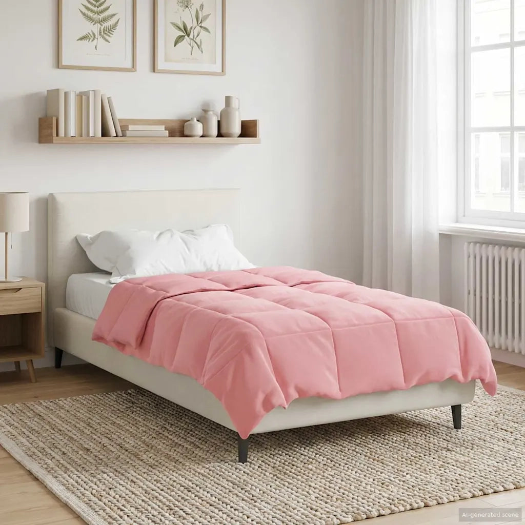 Duvet Estivo Trapuntato Rosa 135 x 200 cm Microfibra 42025941
