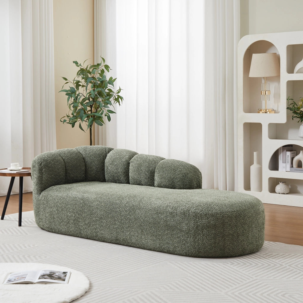 DIVANO Chaise longue curva 100x35x35 cm Chenille verde