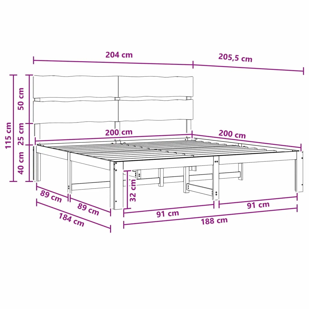 Letto matrimoniale con testiera ROSTOCK Naturale 200 x 200 cm 3405498