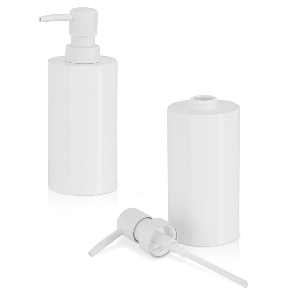 Set accessori bagno da appoggio 5 pezzi in plastica bianco Glim