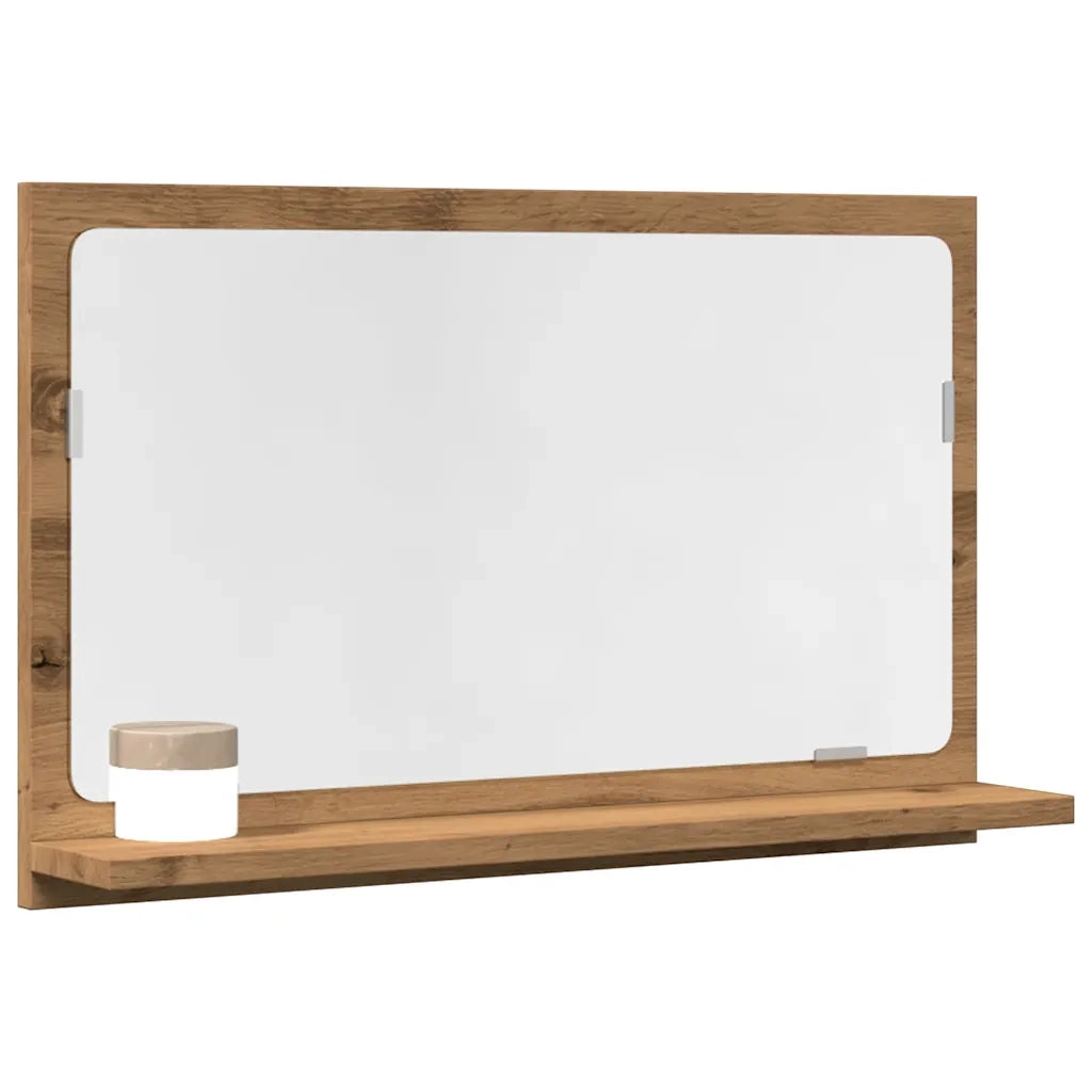Mobile Bagno Specchio Rovere Artigianale 60x11x37 cm Truciolato 856198