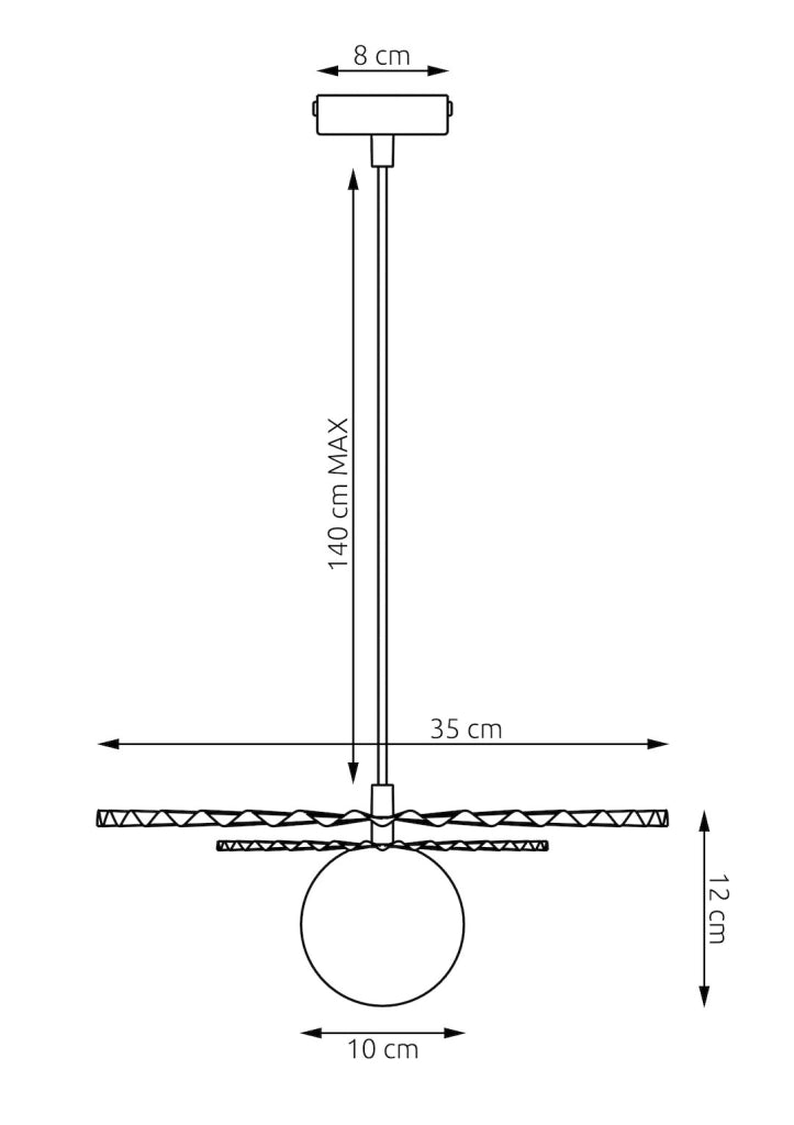 Lampada a sospensione UMBRA 1xG9 arancio nero Emibig