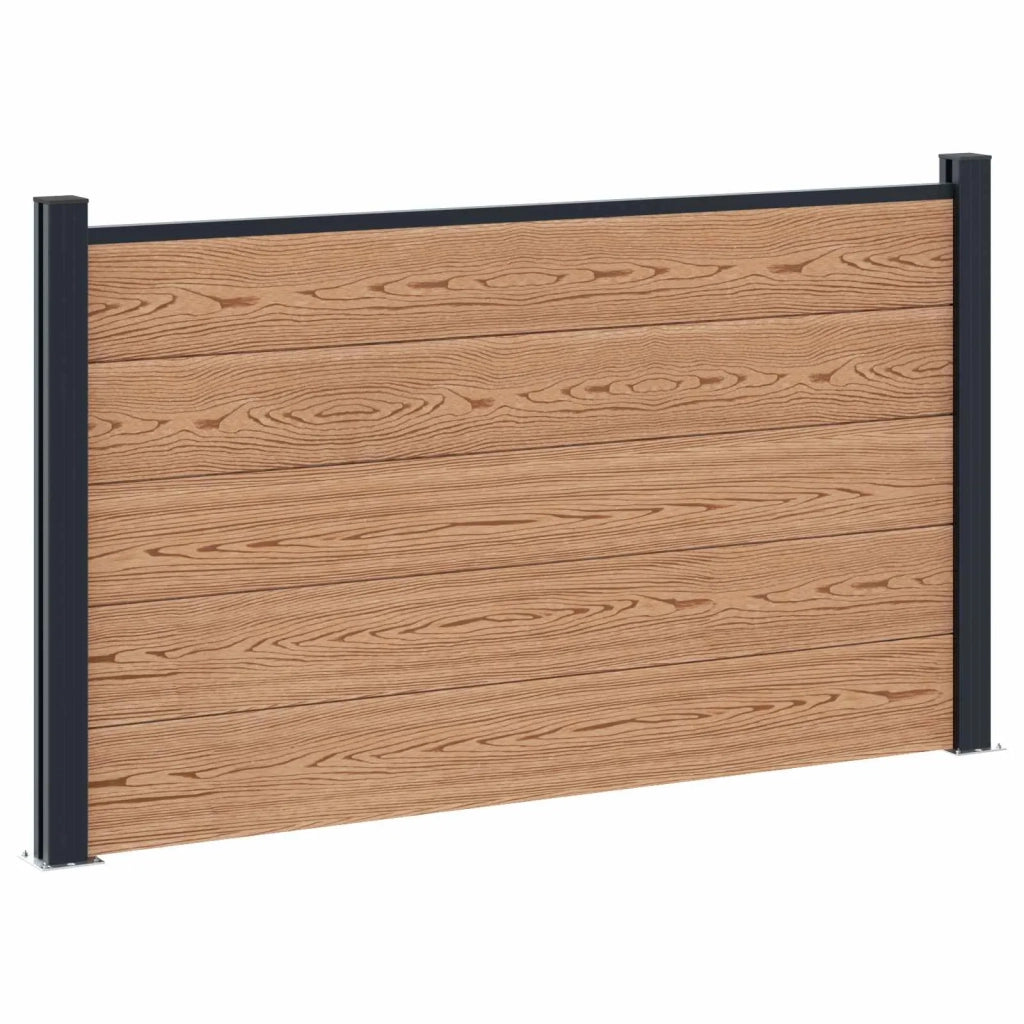 Pannello di Recinzione 2 pcs WPC e Alluminio Marrone