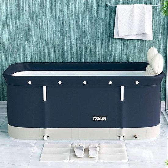 Familiare Ingresso Bagno - Portatile - Non Inflato - PVC - Adatto per Tutti gli Stagioni - Doccia (Blu Scuro)