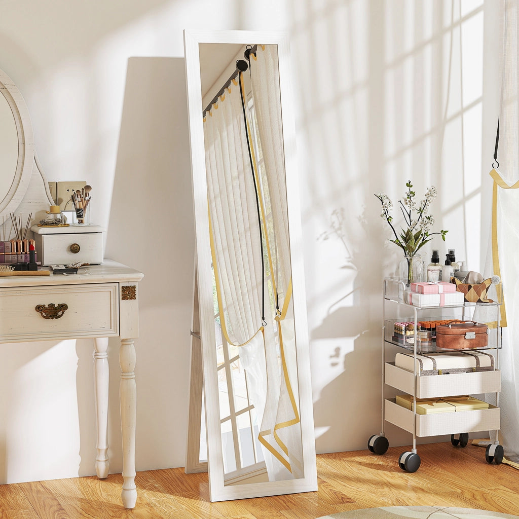 Specchio a Pieno Corpo Inclinabile ¨C Zephmum ¨C Bianco Veteado 157x37 cm