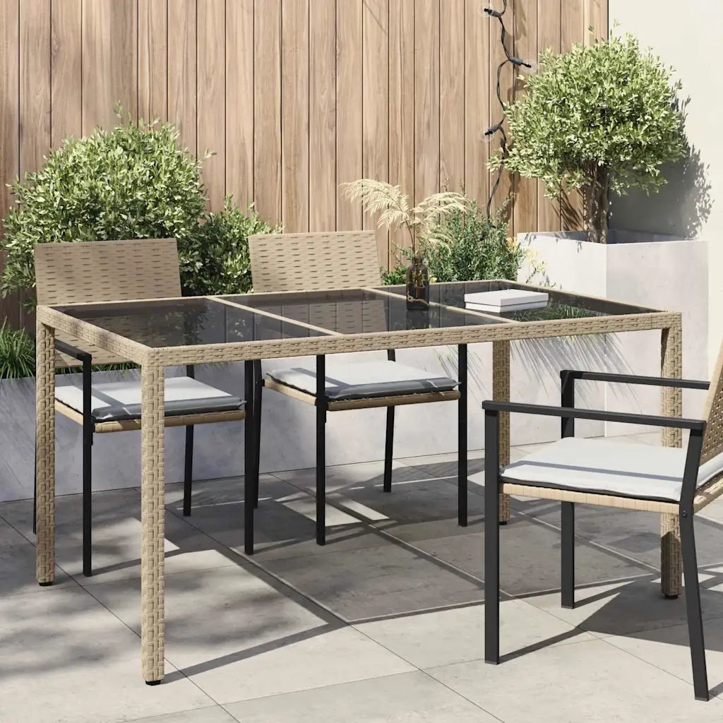 Tavolo da Giardino Beige 150 x 90 x 75 cm polyrattan 362543