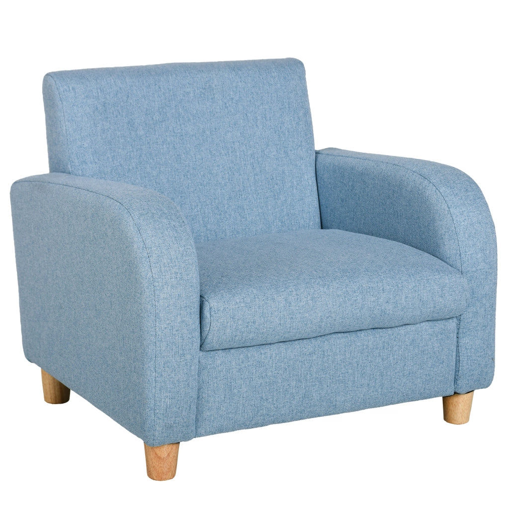 Poltrona per Bambini in Tessuto per Cameretta con Imbottitura, Max. 65 kg, 49x45x44 cm, Blu