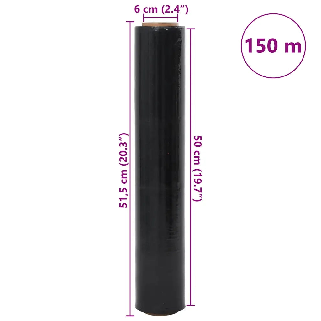 vidaXL Film Estensibile 2 pz Nero 30 μm 50 cm x 150 m