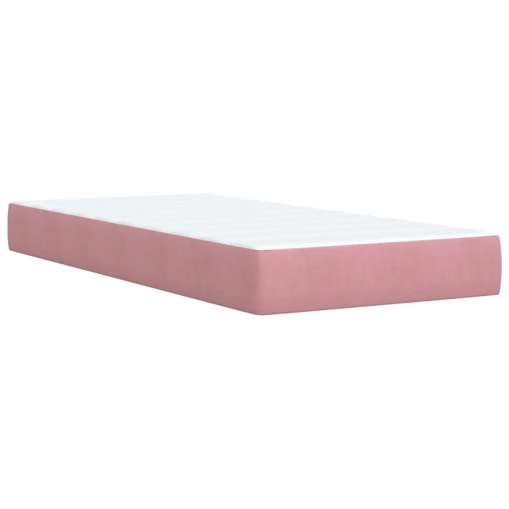 Giroletto a Molle con Materasso Rosa 90x200 cm in Velluto