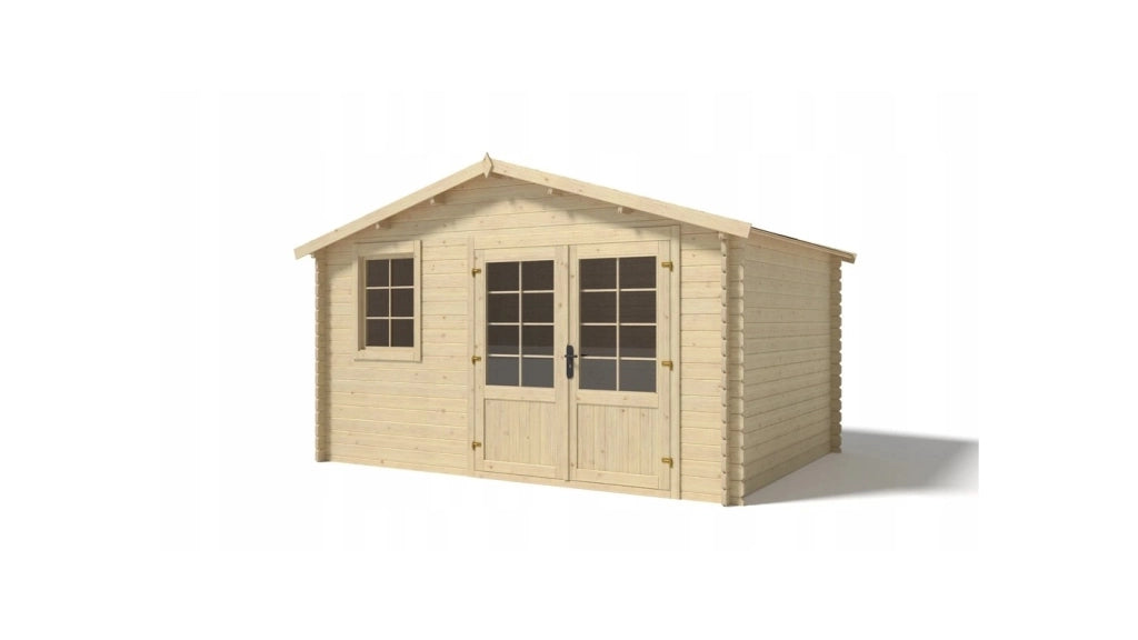 Casetta da giardino in legno - 11.7m2 - 3.9x3m - 34mm - colore: naturale - DOM561 - ALTANKA