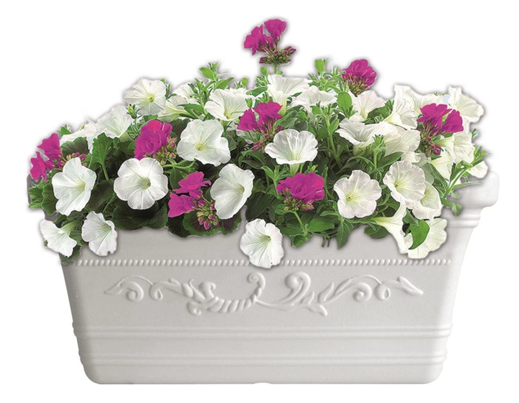 PRESTIGE VASO CASSETTA IN RESINA 80 X 34 CM COLORE BIANCO