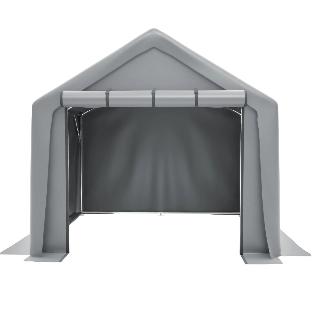 Tenda Garage da Giardino 244x241x217 cm Grigio Scuro con Telo PE 170 g/m² e Telaio in Acciaio Zincato