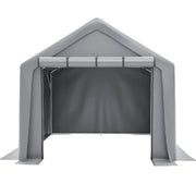 Tenda Garage da Giardino 244x241x217 cm Grigio Scuro con Telo PE 170 g/m² e Telaio in Acciaio Zincato