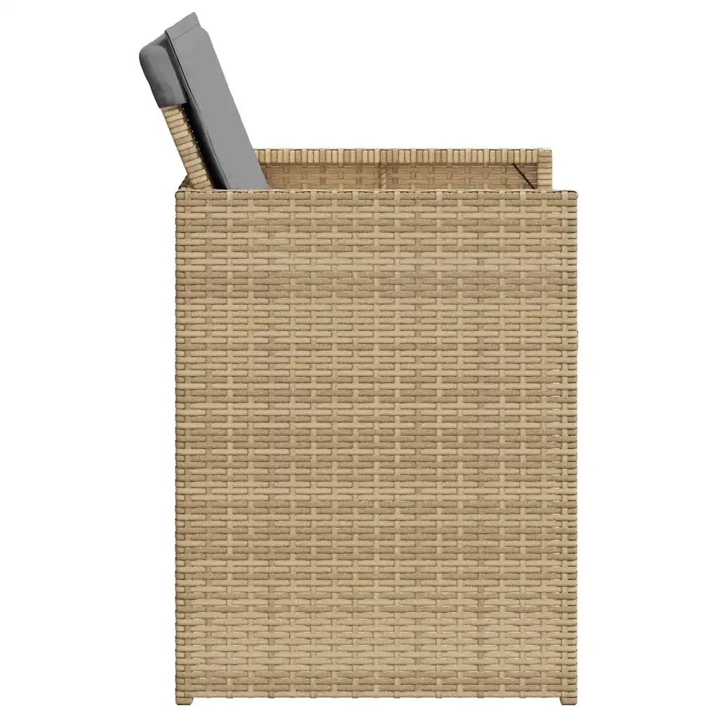 Set Pranzo da Giardino 5 pz | Set Salotto da Giardino con Cuscini Beige Misto Polyrattan